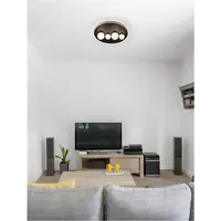 Plafoniera VELNA Nisipiu Negru Aluminiu Opal Sticla LED 63 Wat 220 Volt 2720Lm 3000K IP20