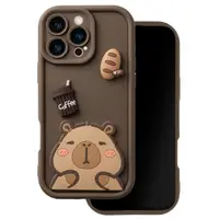 Husa pentru Apple iPhone 16 Pro Max, OEM, Ultra Trendy 3D Capybara, Maro