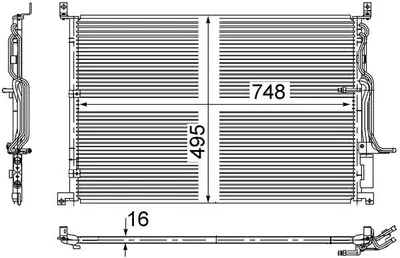 Condensator climatizare potrivit AUDI A8 D3 2.8-6.0 10.02-07.10