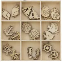 Set de figurine din lemn Galeria Papieru - Sea, 45 bucăți
