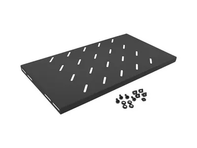 Poliță fixă 19" 1U / 486x270 mm, max. 120 kg, negru