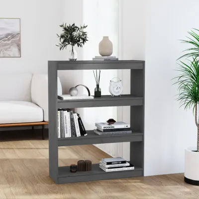 vidaXL Bibliotecă/Separator cameră gri, 80x30x103,5 cm lemn masiv pin