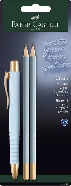 Pix aber-Castell Poly Ball Urban - Albastru deschis, cu două creioane