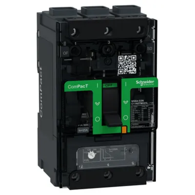 Intreruptor CompPacT NSXm N (50 kA la 415 VAC), 3P 3d, 25A, unitate de declansare TMD, conectori EverLink