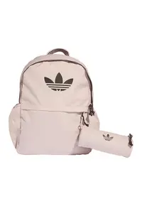 Set de rucsac si penar cu imprimeu logo - 18.72 L - Roz pastel