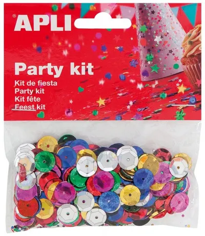 Set confetti APLI - Paiete in relief, multicolore, 11 mm