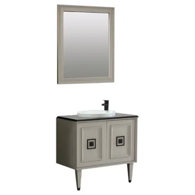 Set mobilier baie Arma 3 piese gri mat 80 cm