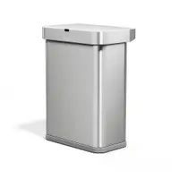 Coș de gunoi argintiu cu senzori de deschidere din oțel 58 l Sensor – simplehuman