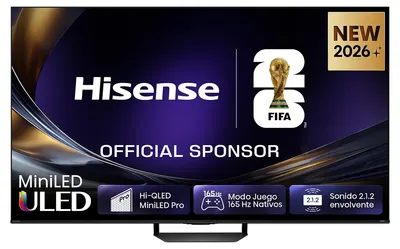Televizor smart Hisense - 55U7S Pro, 55", MiniLED PRO, 4K, IMAX Enhanced, 165Hz, Dolby Vision·Atmos, Devialet sound tuning 50W, Negru