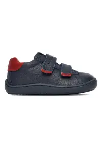 Pantofi sport copii - piele naturala - inchidere velcro - bleumarin/rosu