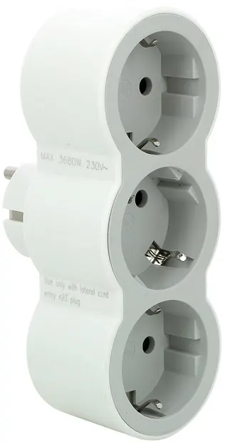 Adaptor Legrand - 694518, 3 prize, 3680 W, 230 V, 16 A, alb-gri