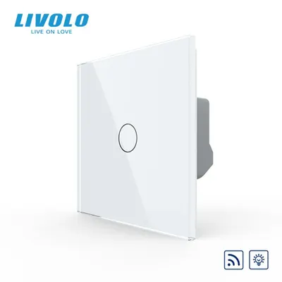 Intrerupator simplu tactil, dimabil, wireless - control din telecomanda RF, cu panou sticla, Generatia Noua Alb