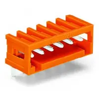 THT male header; 1.0 x 1.0 mm solder pin; angled; 100% protected against mismating; Pin spacing 3.81 mm; 19-pole; orange