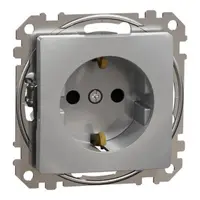 Sedna Design, Priza 2P+E obturatoare, fara surub, aluminiu