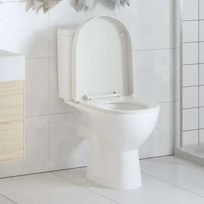 vidaXL Capac WC cu închidere silențioasă, alb, pătrat