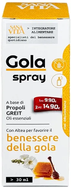 Sanavita Gola Spray pentru gât, 30 ml, Paladin Pharma