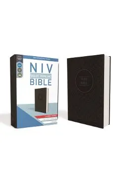 NIV, Value Thinline Bible, Large Print, Imitation Leather, Gray/Black