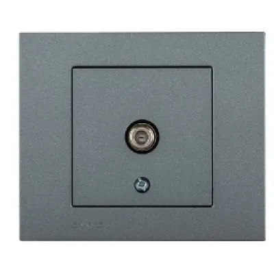 Priza TV de Trecere ST Grano Met Ovivo OV00188, 10A, 250V, IP20, fumuriu