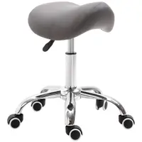 HOMCOM Scaun de lucru cu sa si roti, cu Inaltime reglabila pentru Saloane de coafor si Tatuaj, 52x53x49-61cm Gri | Aosom Romania