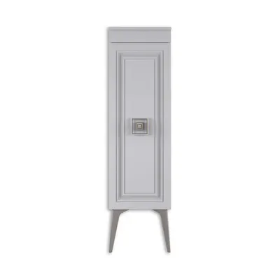 Dulap soldat baie Nile alb-argintiu 35x145 cm