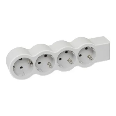 Prelungitor Sch 4x2p+t Standard pentru a Fi Cablat Alb/gri