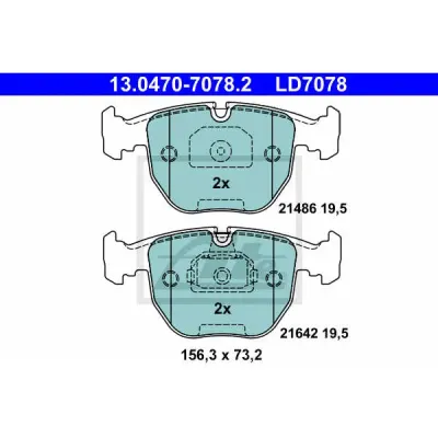 Set placute frana, frana disc ATE 13.0470-7078.2