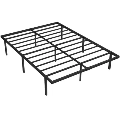 HOMCOM Cadru de pat cu spațiu de depozitare sub pat, cadru metalic cu somier, nu necesită boxspring, 140 x 200 cm | Aosom Romania
