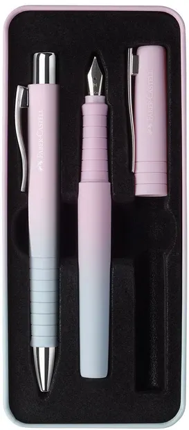 Set stilou și pix Faber-Castell Poly Ball - Blushing Sky