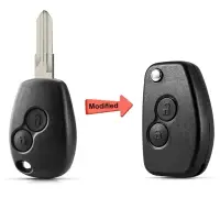 Carcasa cheie auto Techstar, transformatoare tip briceag, cu 2 butoane si lama VAC102, compatibila Dacia Logan, Renault Trafic – aftermarket