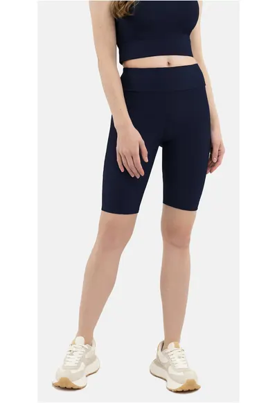 Colanti scurti pentru femei M-Zone - albastru marin - cu nervuri - Bleumarin