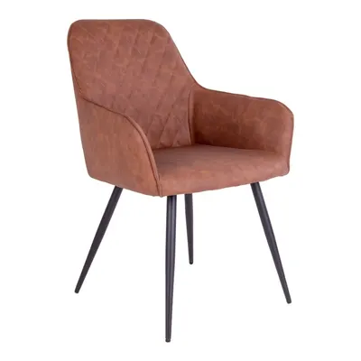 Set de scaune de sufragerie maro cu cotiere 2 buc. tapițat Harbo – House Nordic