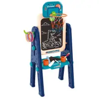 Tabla multifunctionala 4 in 1, cu 2 fete, pentru scris si desenat si jocuri, King Sport