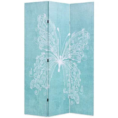 Gossi paravan de camera pliabil, albastru, 120 x 170 cm, fluture