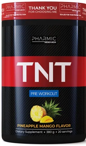 TNT Pre-Workout, ananas și mango, 380 g, Pharmic Research