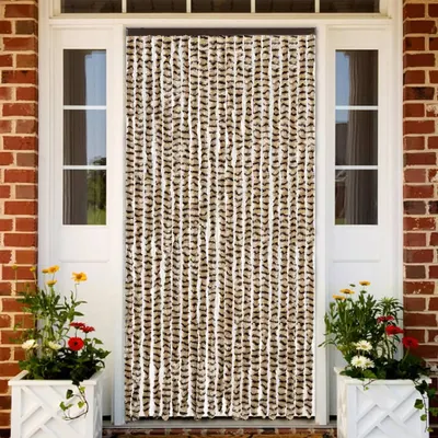 Gossi perdea pentru insecte, bej si maro, 90x200 cm, chenille