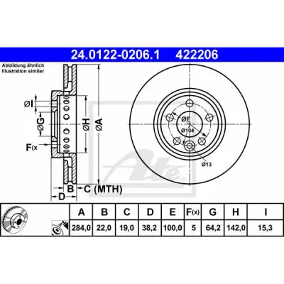 Disc frana ATE 24.0122-0206.1