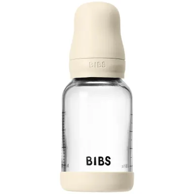 BIBS Baby Glass Bottle Silicone biberon anticolici cu suzetă din silicon Ivory 1 buc
