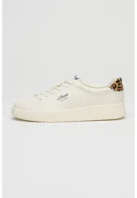 Pantofi sport low-cut cu detaliu logo - Negru/Portocaliu persan/Alb optic