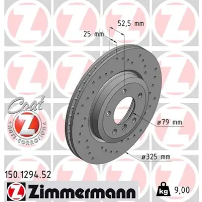Disc frana ZIMMERMANN 150.1294.52