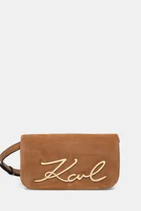 Karl Lagerfeld geantă crossbody pentru femei din piele întoarsă K/SIGNATURE
