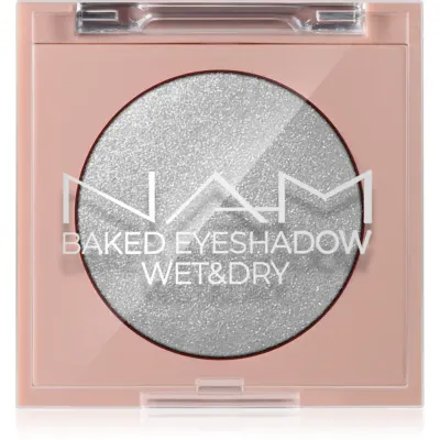 NAM Baked Eyeshadow umbre de pleoape cu sclipici culoare 02 Silver Lining 4 g