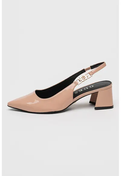 Pantofi slingback cu toc cuban - Roz pal