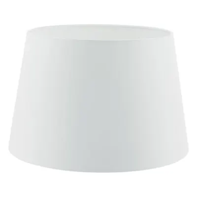 Abajur Cezanne White Faux Silk Tapered Drum Shade 35cm
