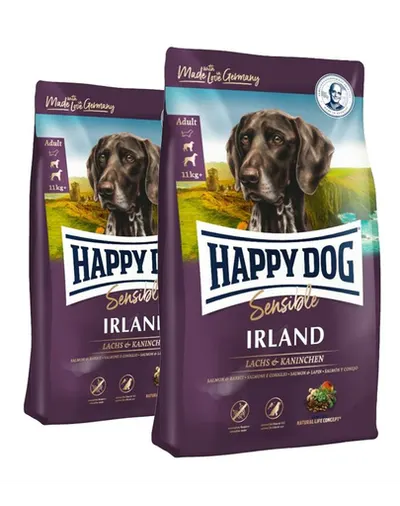 HAPPY DOG Supreme Ireland 8 kg (2x4 kg) hrana caini, somon si iepure