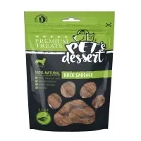 PET'S DESSERT Sausage, XS-XL, Rață, punguță recompense fără cereale câini, 80g