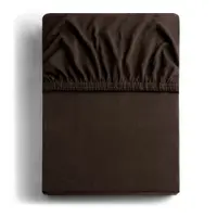 Cearceaf maro închis din jerseu cu elastic 160x200 cm Amber – Restilo