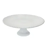 Platou cu picior din gresie ceramică Costa Nova Pearl, ⌀ 33 cm, alb