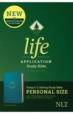 NLT Life Application Study Bible, Third Edition, Personal Size (Leatherlike, Teal Blue)