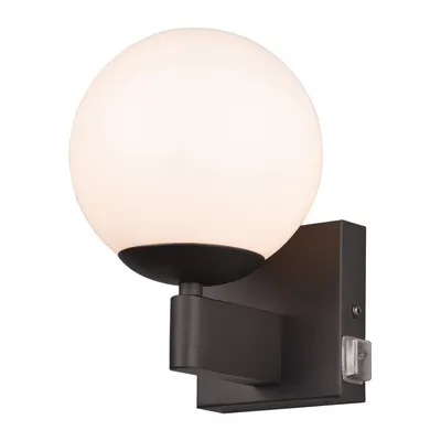 Aplică de perete negru-mat ø 14 cm Kula – Trio
