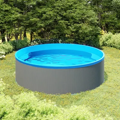 vidaXL Piscină cu valuri, gri, 350x90 cm